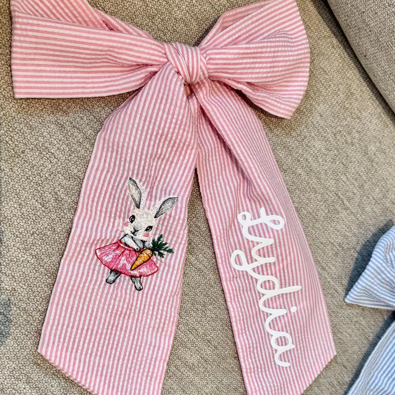 Personalized Easter Basket Bow Baby Easter Basket Decor
