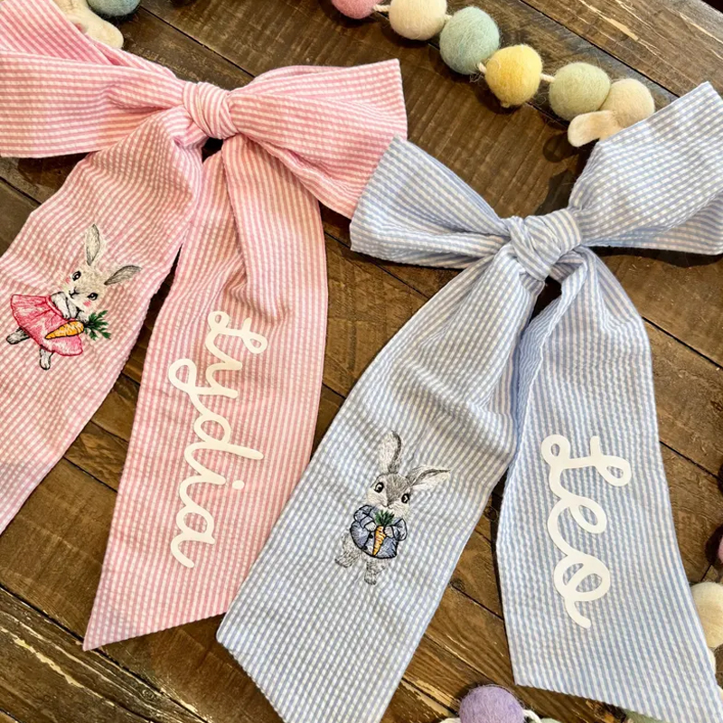 Personalized Easter Basket Bow Baby Easter Basket Decor