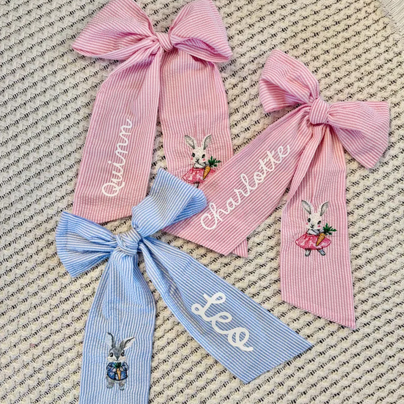 Personalized Easter Basket Bow Baby Easter Basket Decor