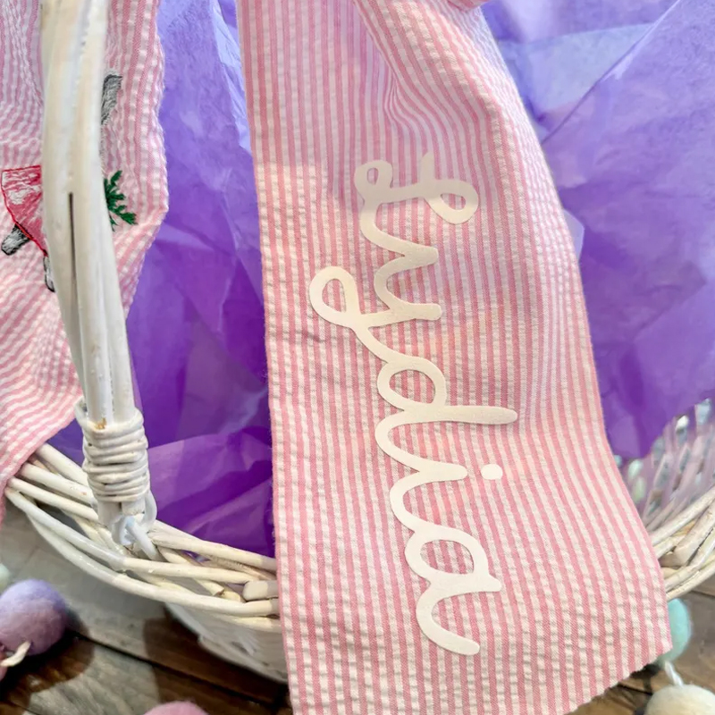Personalized Easter Basket Bow Baby Easter Basket Decor