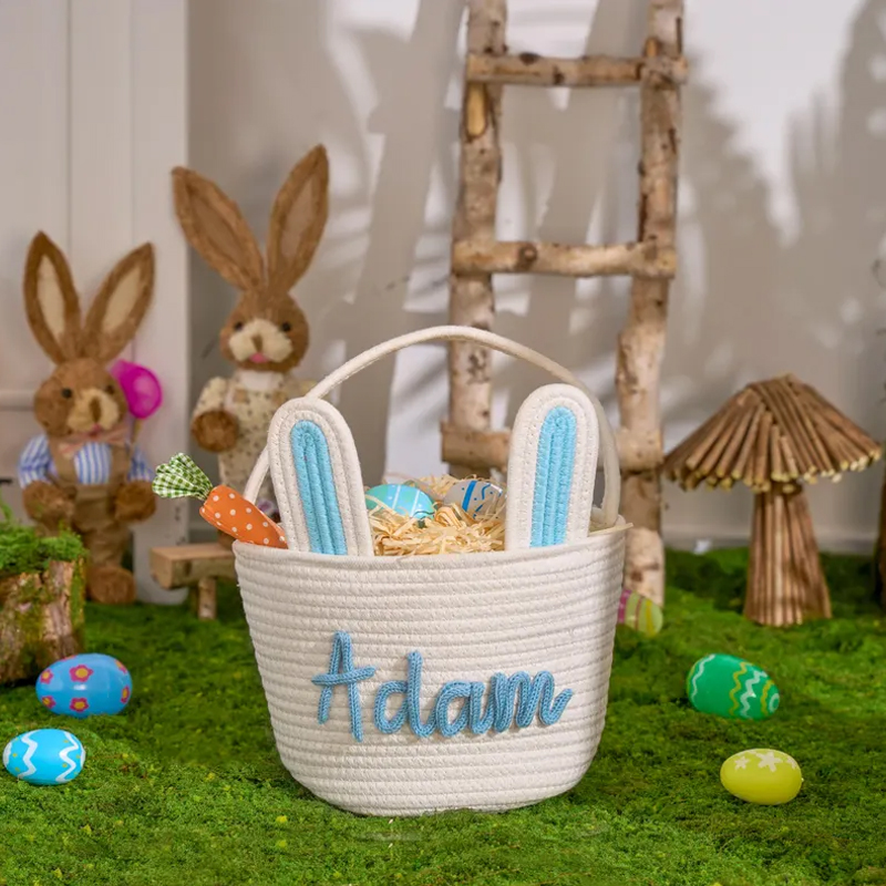 Personalized Easter Basket Rope Cotton bucket