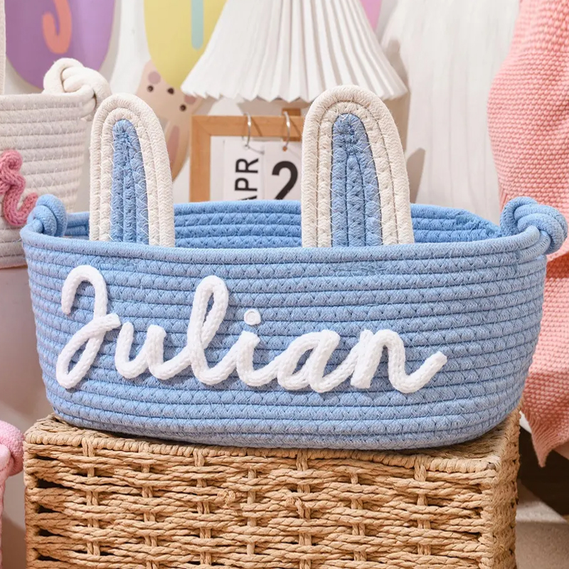 Personalized Easter Basket With Ears for Kids