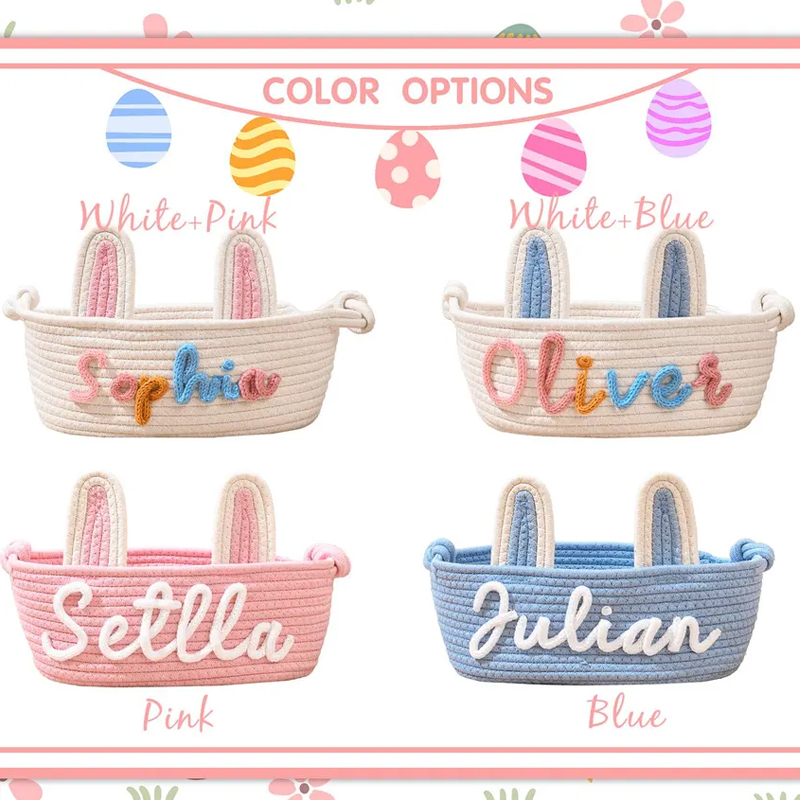 Personalized Easter Basket With Ears for Kids