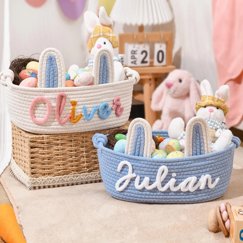 Personalized Easter Basket With Ears for Kids