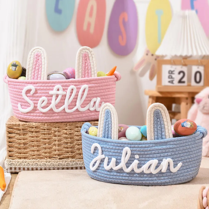 Personalized Easter Basket With Ears for Kids