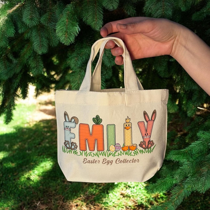 Personalized Easter Name Easter Eggs Hunting Bag