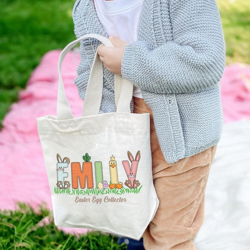 Personalized Easter Name Easter Eggs Hunting Bag