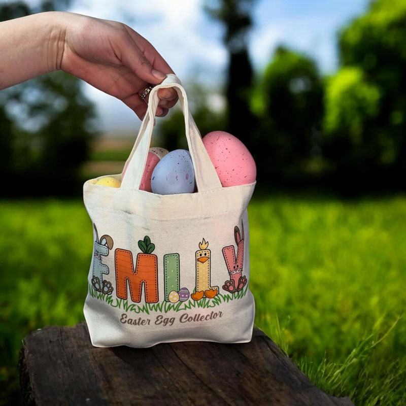 Personalized Easter Name Easter Eggs Hunting Bag