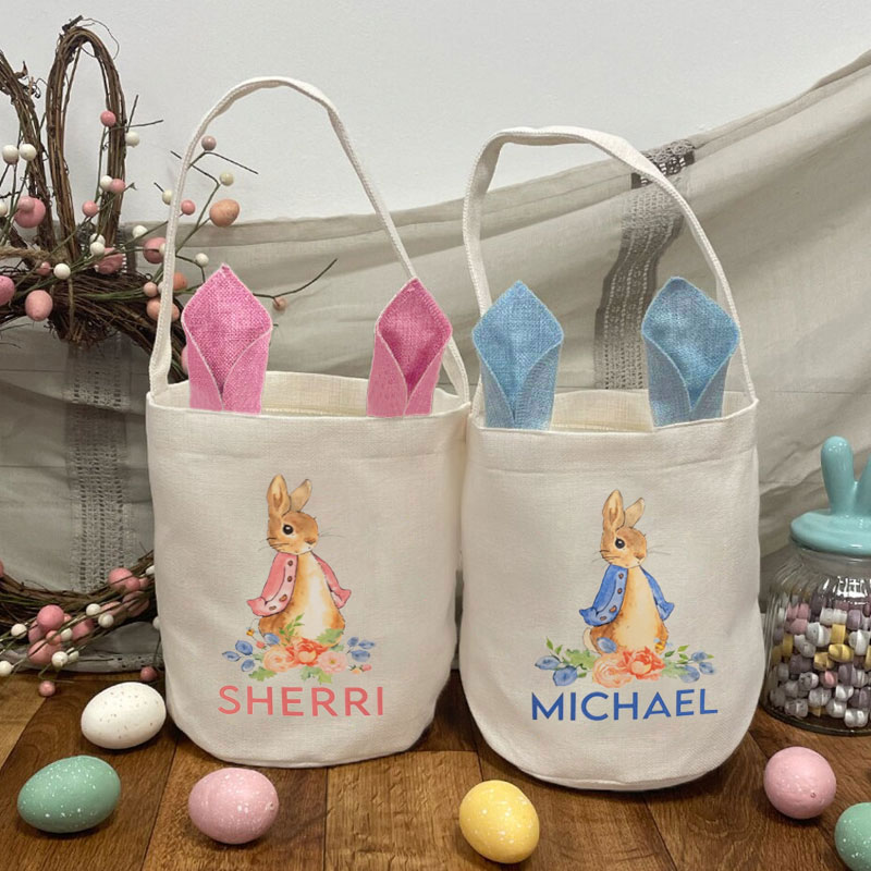 Personalized Easter Tote Bag Boy Girl Basket Gift