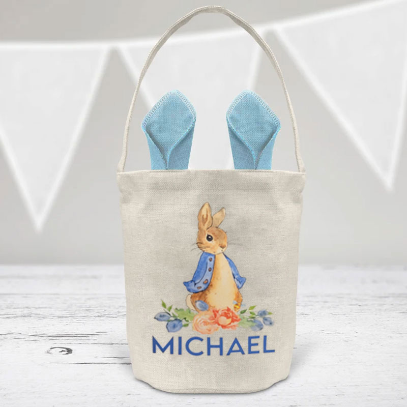 Personalized Easter Tote Bag Boy Girl Basket Gift