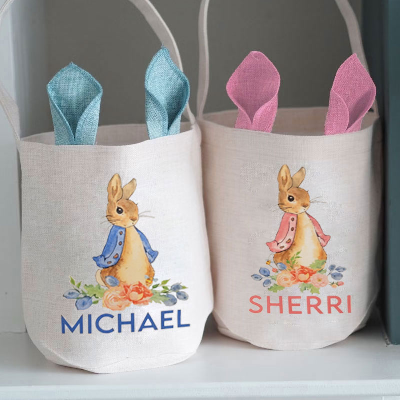 Personalized Easter Tote Bag Boy Girl Basket Gift