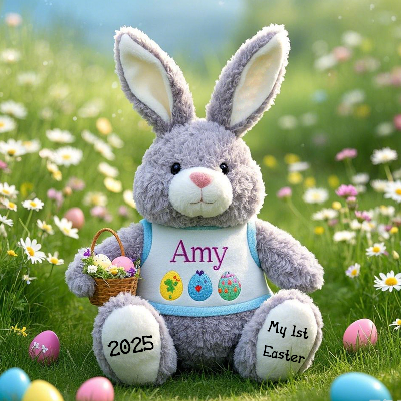 Custom Photo Mom, You’re My Forever Snuggle Buddy - Family Personalized Custom Easter Bunny Plush - Mother's Day, Baby Shower Gift, Gift For First Mom