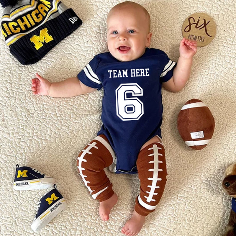 Personalized Football Team And Name Jersey Outfit Set