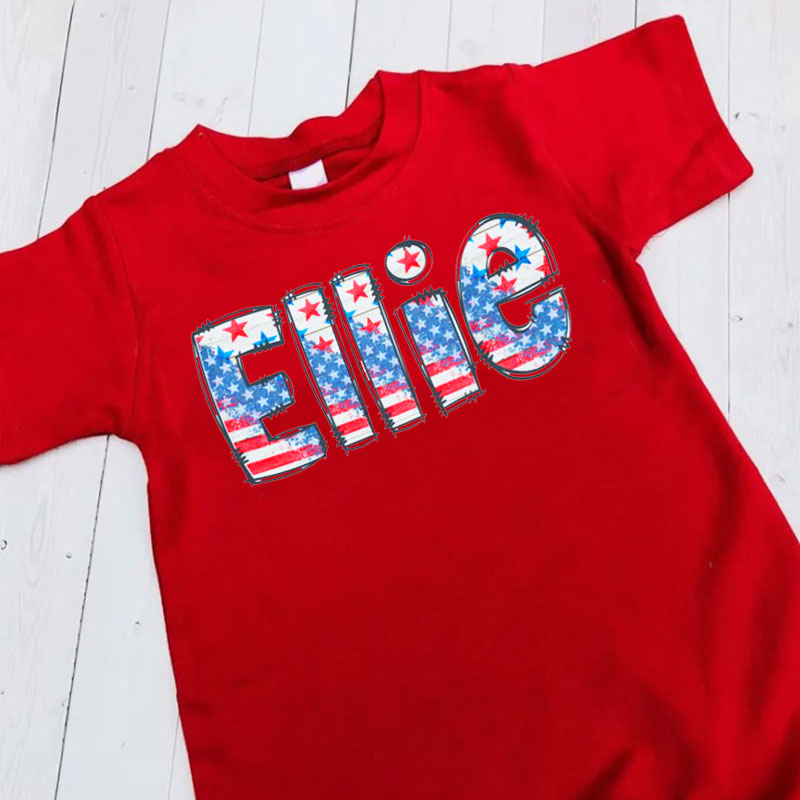 Personalized Fourth of July Baby Romper Patriotic USA Flag