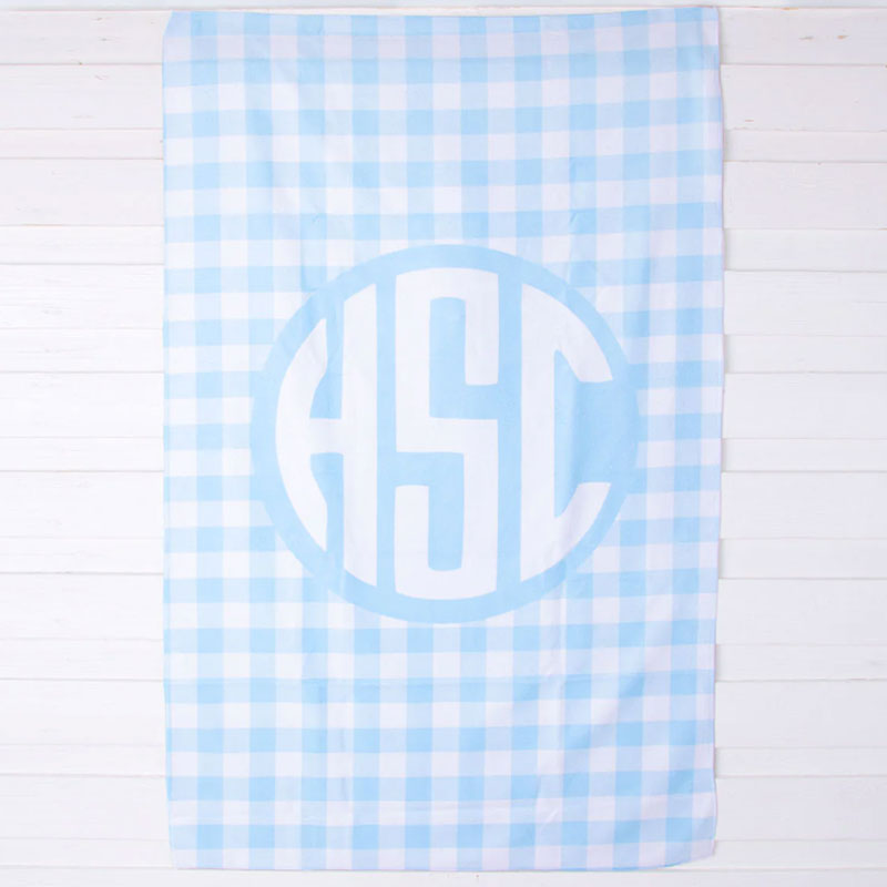 Personalized Gingham Towel Beach Towel