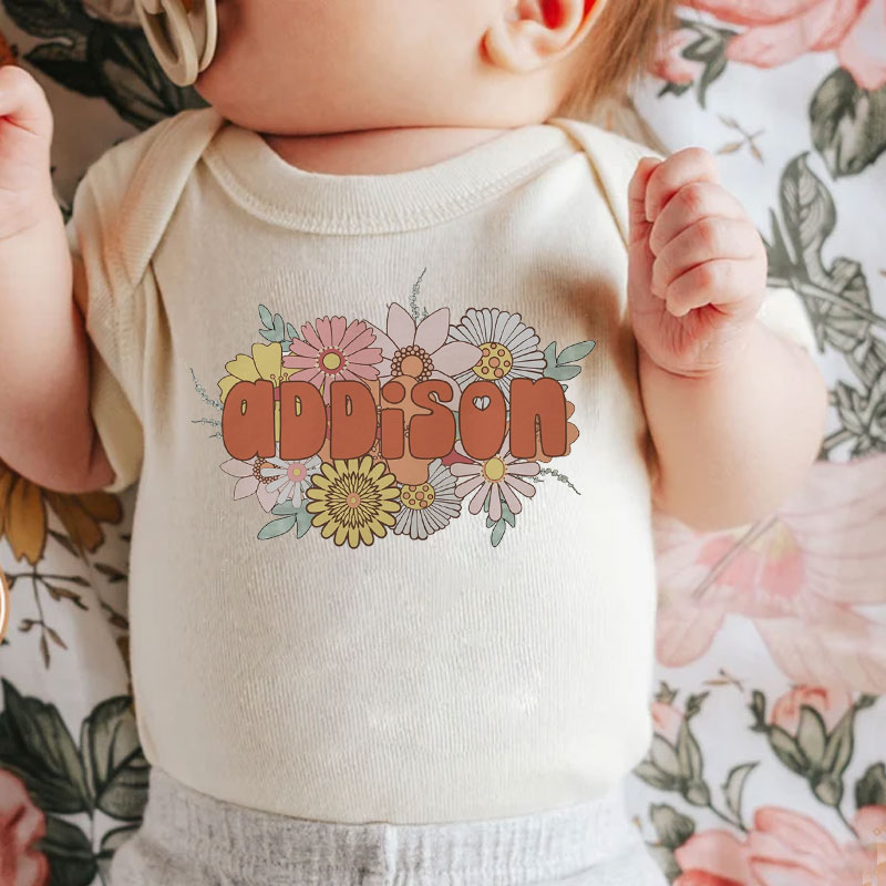 Personalized Girl Shirt - Retro Daisy Wild Flower