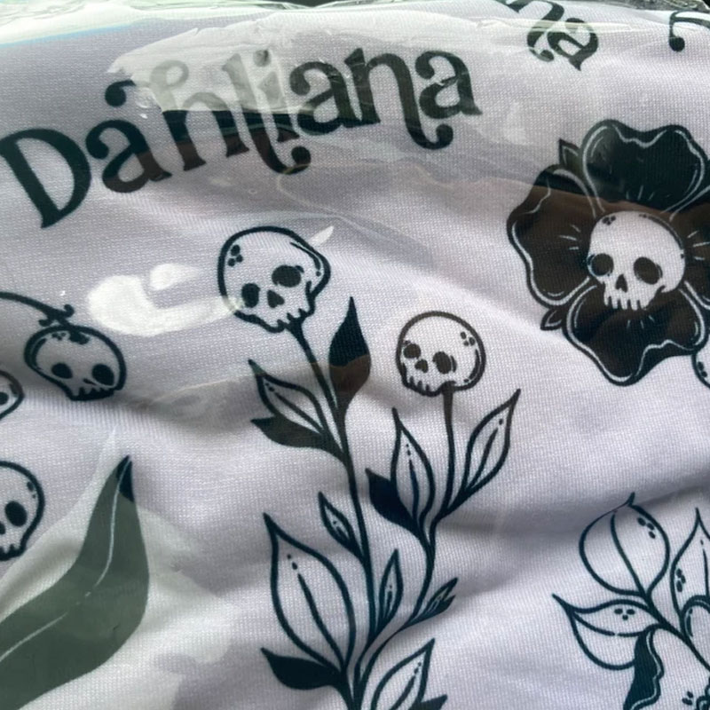 Personalized Gothic baby swaddle Skull flowers blanket