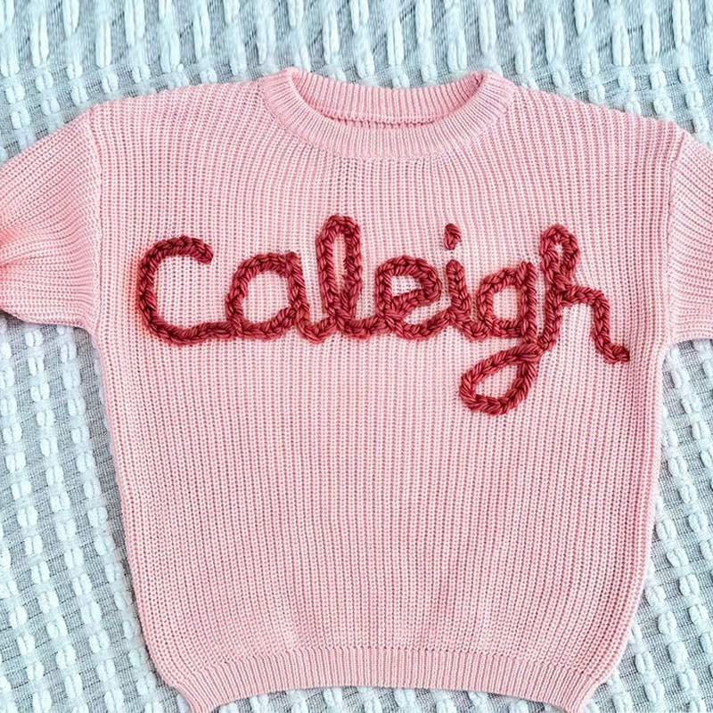 Personalized Hand Stitched Oversized Baby Sweater