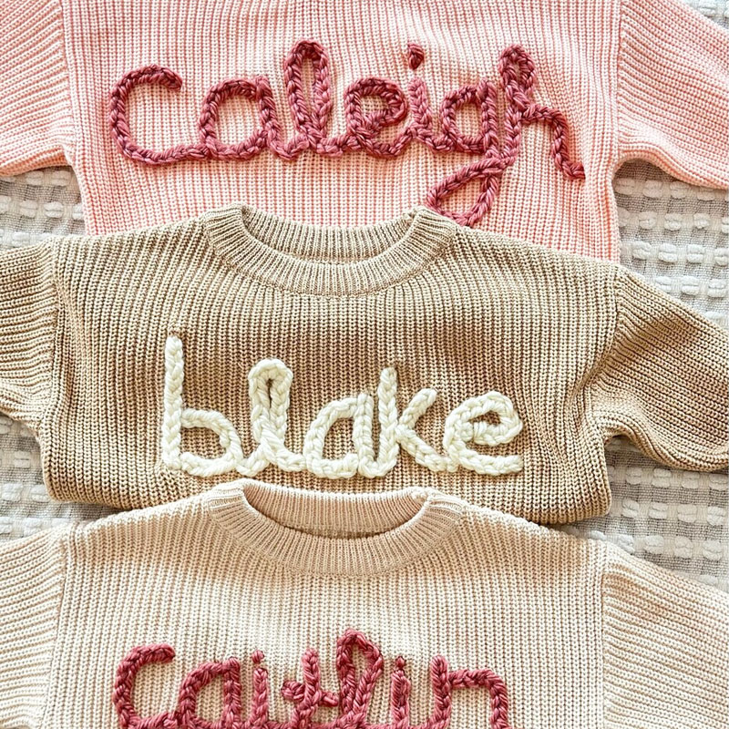 Personalized Hand Stitched Oversized Baby Sweater