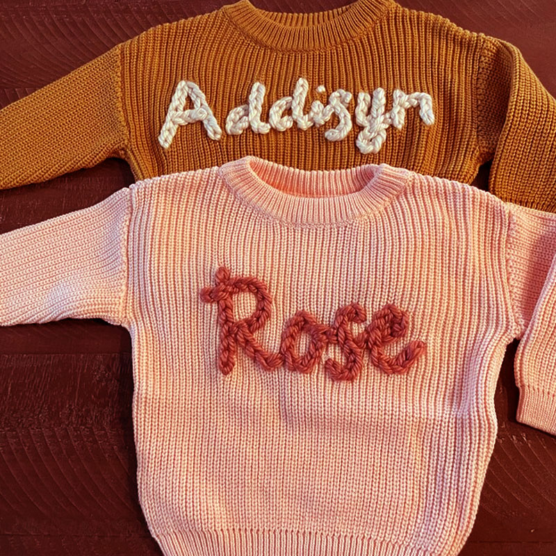 Personalized Hand Stitched Oversized Baby Sweater