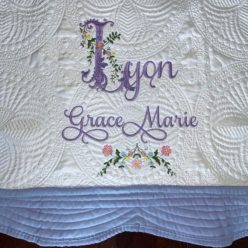 Personalized Heirloom baby Quilt special gift