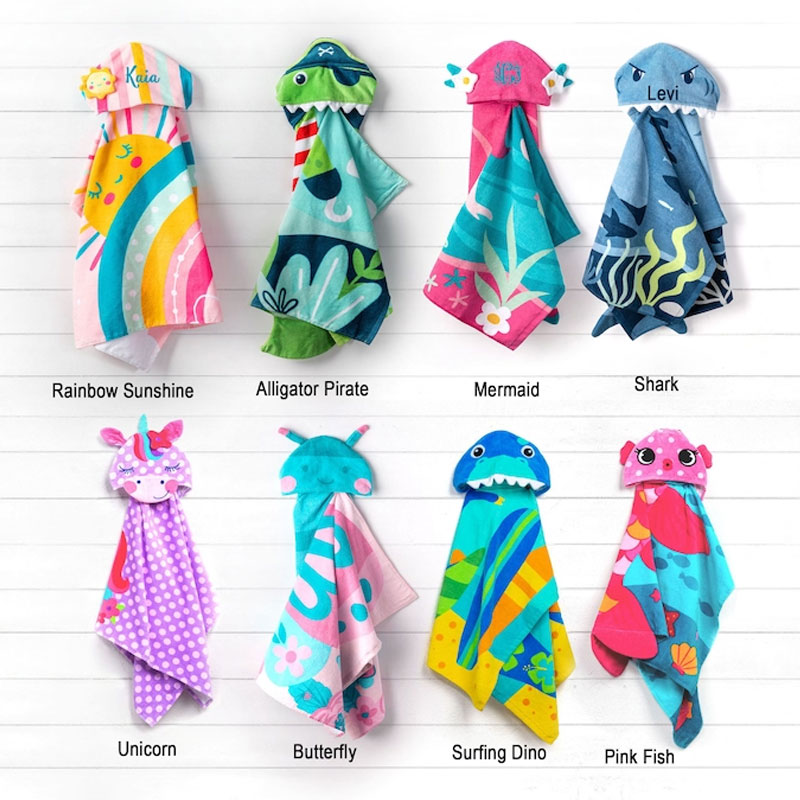 Personalized Hooded Towel Monogram Kids Beach Towels