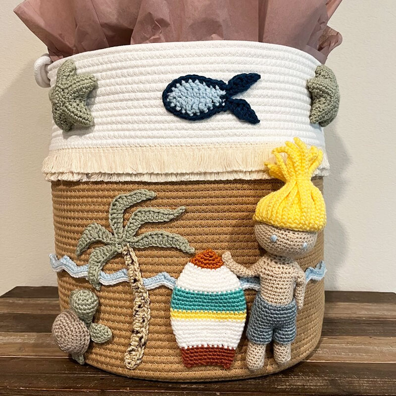 Personalized Jute Hamper Baby Shower Gift Basket