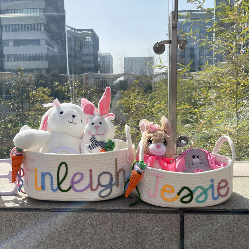Personalized Kid Easter Basket With Carrot