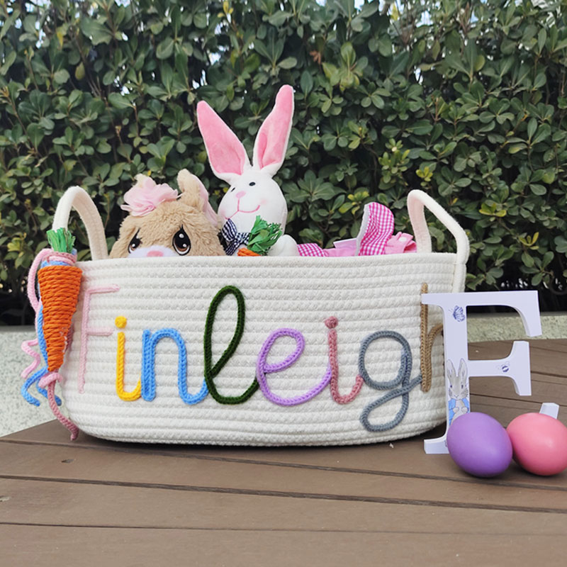 Personalized Kid Easter Basket With Carrot