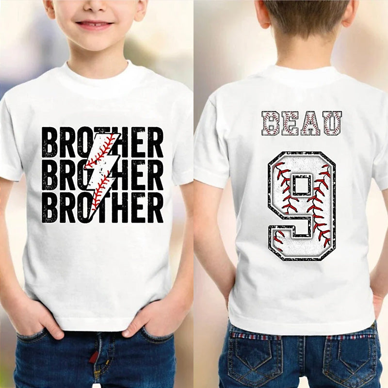 Personalized Kids T-shirt Baseball Soccer Brother Game Day Sister