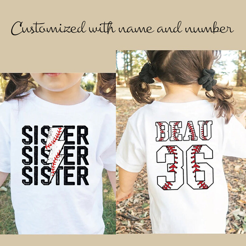 Personalized Kids T-shirt Baseball Soccer Brother Game Day Sister