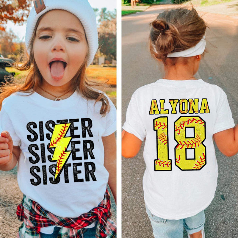 Personalized Kids T-shirt Baseball Soccer Brother Game Day Sister