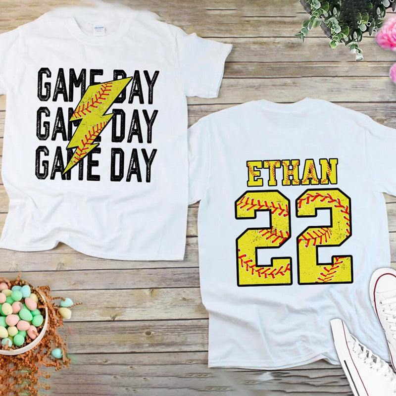 Personalized Kids T-shirt Baseball Soccer Brother Game Day Sister