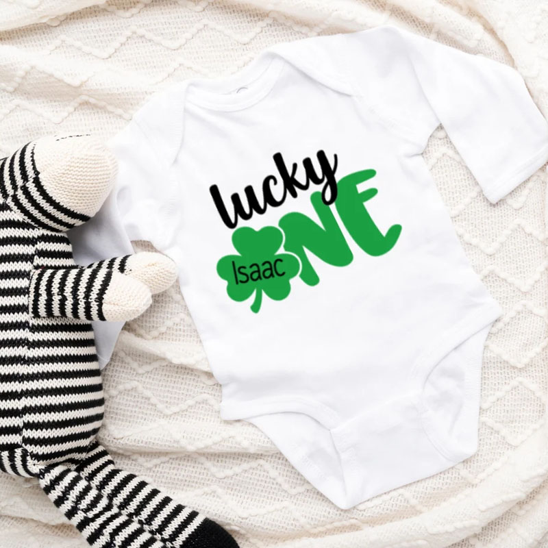 Personalized Lucky One Birthday Baby Onesie