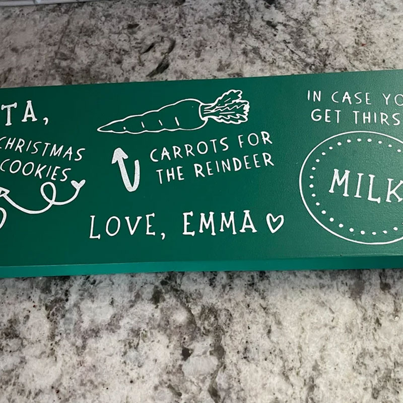 Personalized Milk and Cookies for Santa Wood Tray