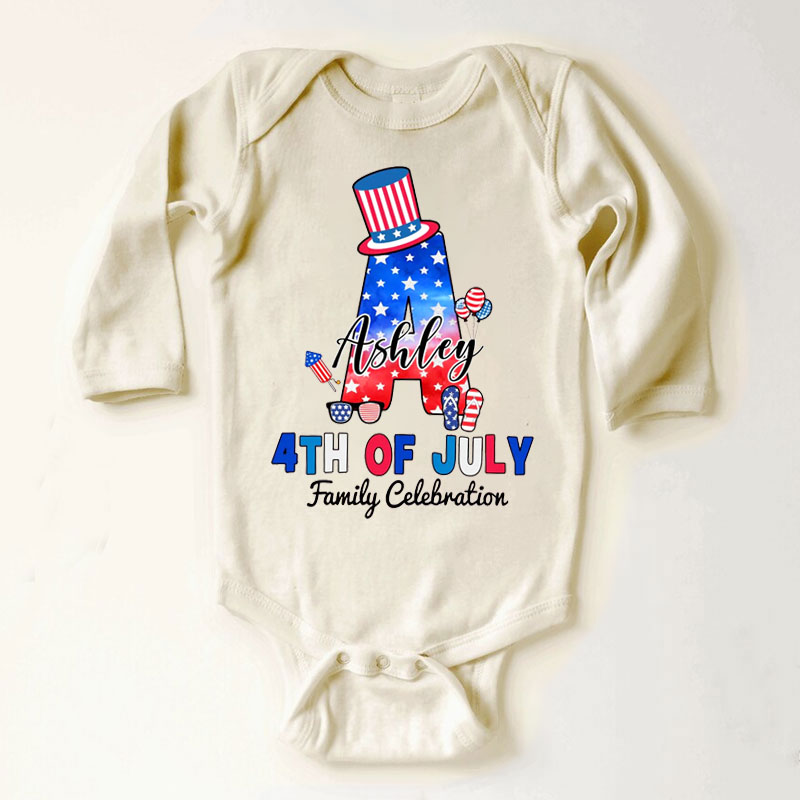[Baby Bodysuit]Personalized Monogrammed Family 4th Of July Bodysuit