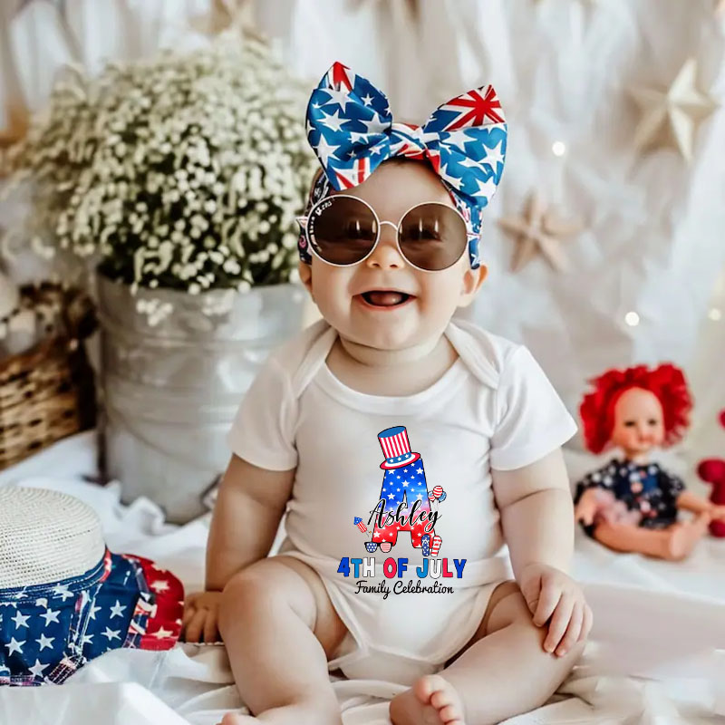 [Baby Bodysuit]Personalized Monogrammed Family 4th Of July Bodysuit