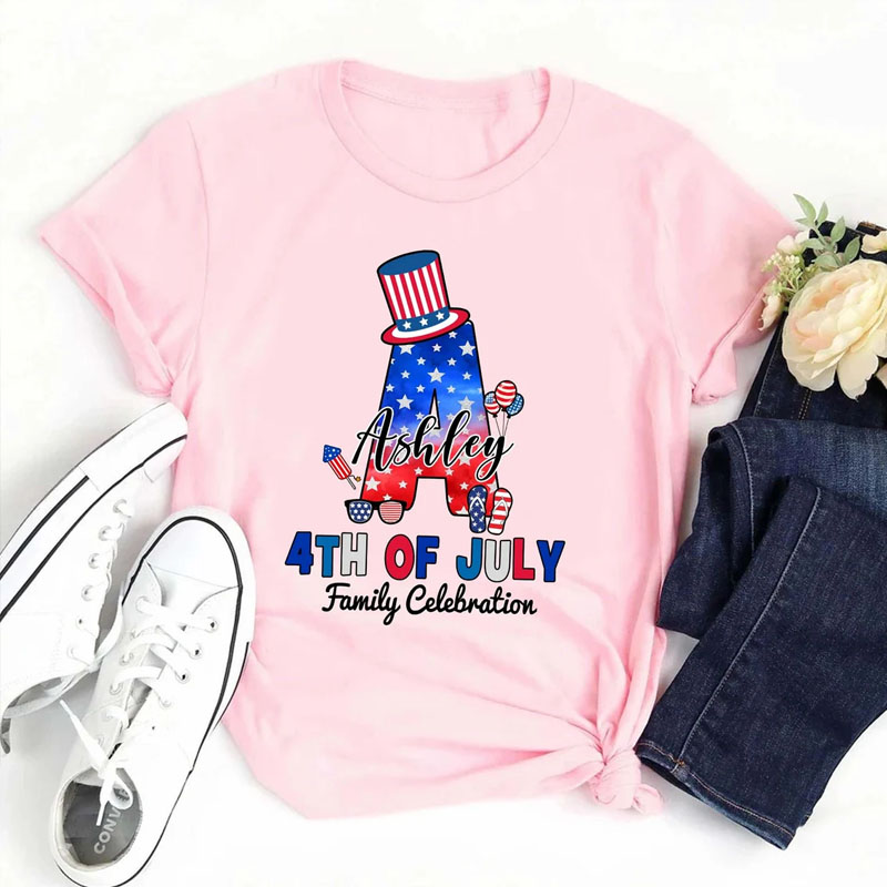 [Adult Tee]Personalized Monogrammed Family 4th Of July Shirt