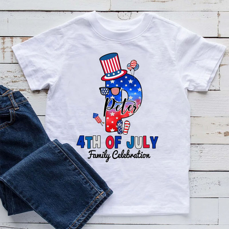 [Adult Tee]Personalized Monogrammed Family 4th Of July Shirt