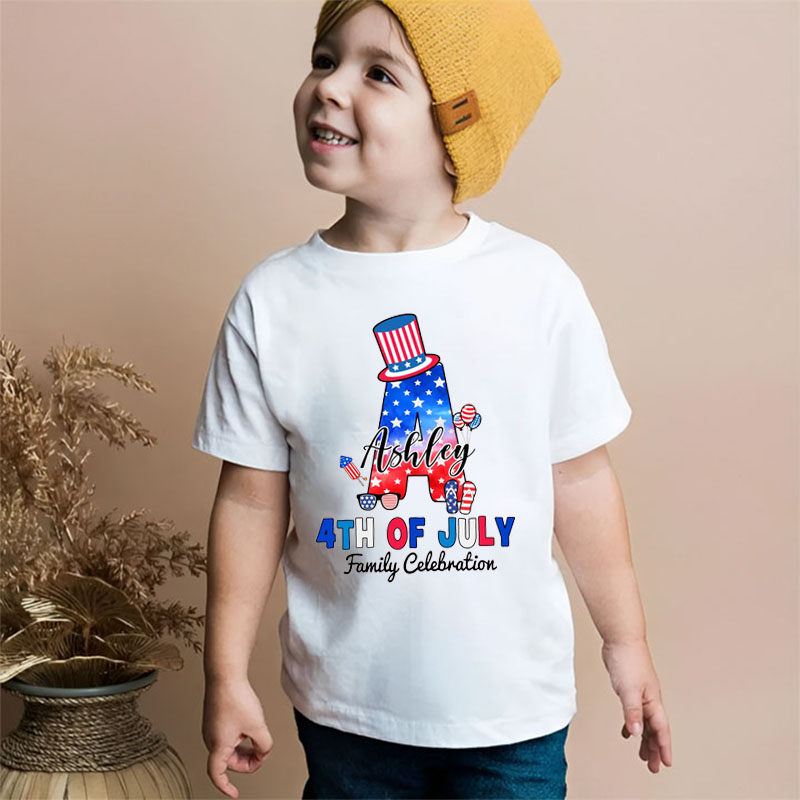 [Youth Shirt / 2-14 Years]Personalized Monogrammed Family 4th Of July Youth Shirt