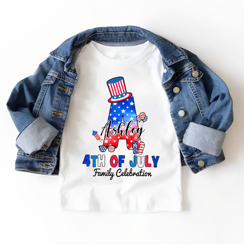 [Youth Shirt / 2-14 Years]Personalized Monogrammed Family 4th Of July Youth Shirt
