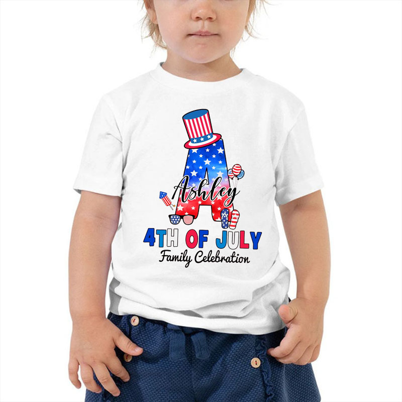 [Youth Shirt / 2-14 Years]Personalized Monogrammed Family 4th Of July Youth Shirt