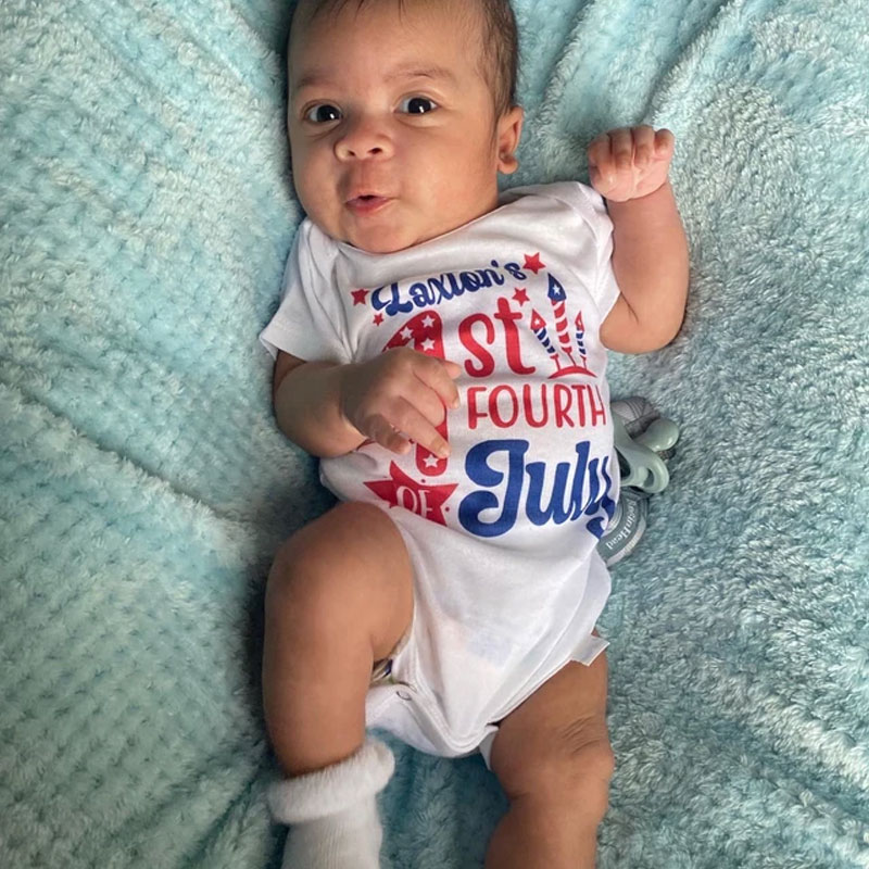 Personalized Name 1st Fourth of July Bodysuit