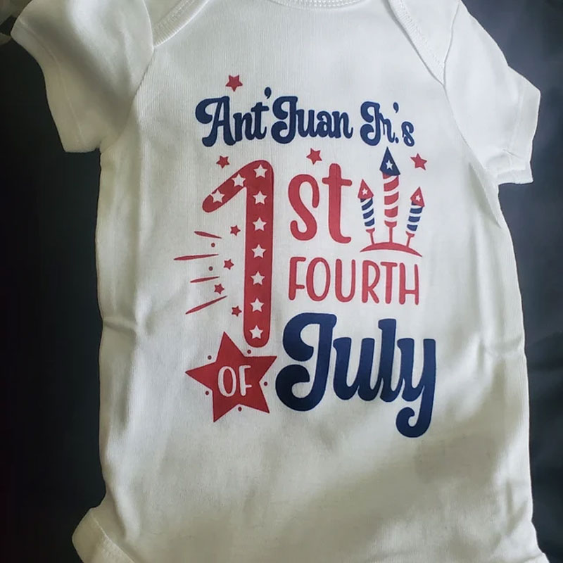 Personalized Name 1st Fourth of July Bodysuit