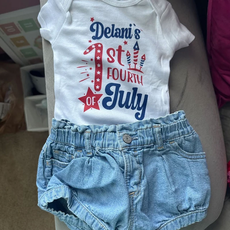Personalized Name 1st Fourth of July Bodysuit