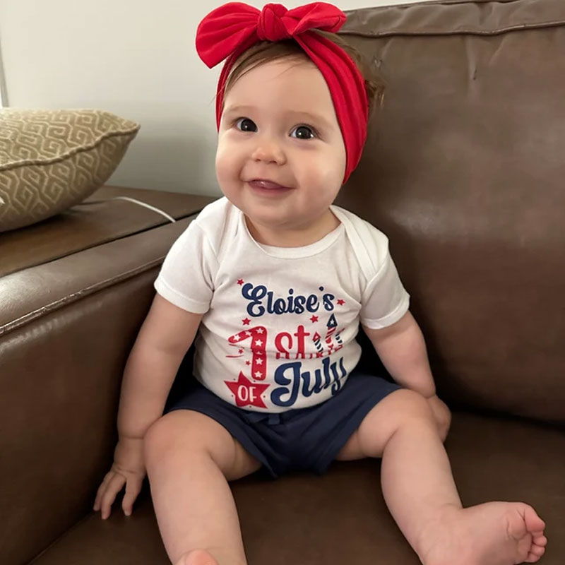 Personalized Name 1st Fourth of July Bodysuit