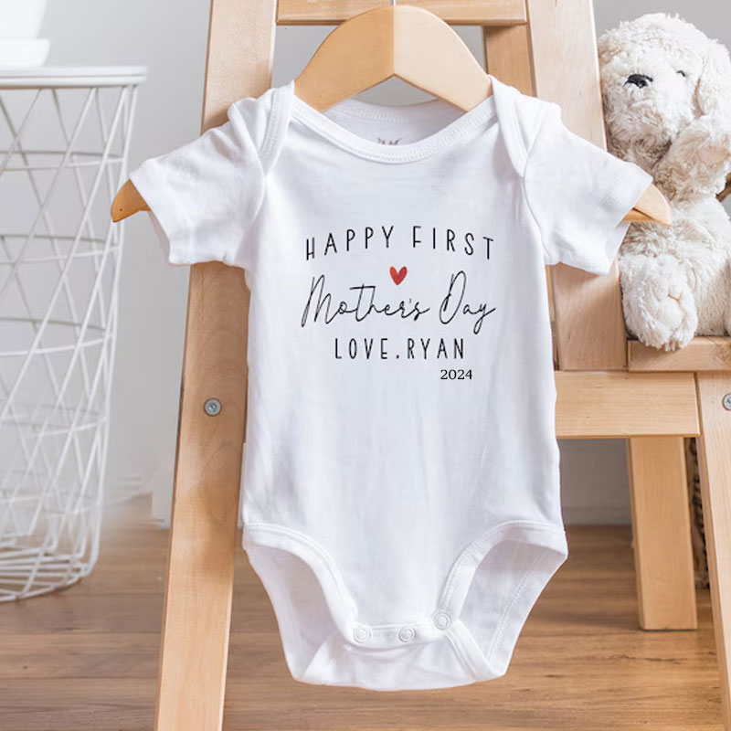 Personalized Our First Mother's Day Cute Bodysuit