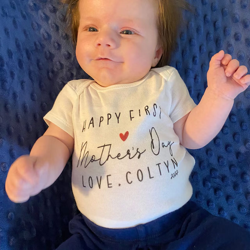 Personalized Our First Mother's Day Cute Bodysuit