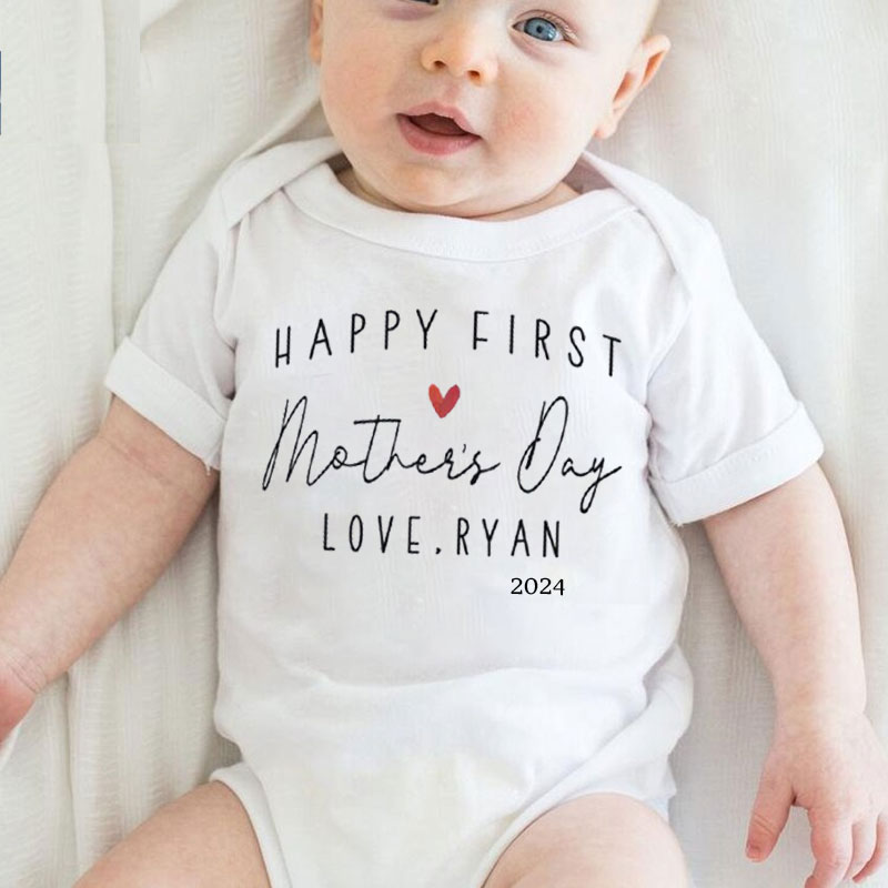 Personalized Our First Mother's Day Cute Bodysuit