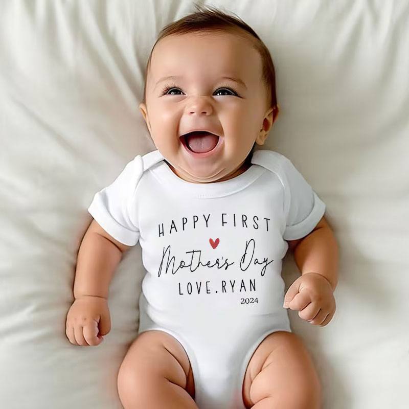 Personalized Our First Mother's Day Cute Bodysuit